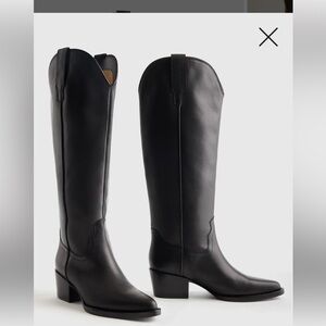 Quince Italian Leather Tall Western Boots size 7 brand new